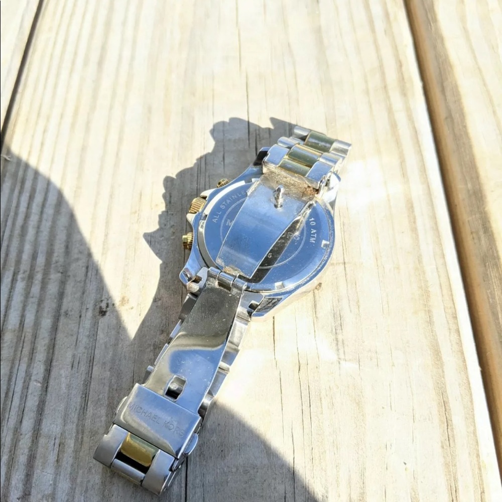 Michael Kors Layton Chronograph Silver /Gold Watch - Picture 4 of 6